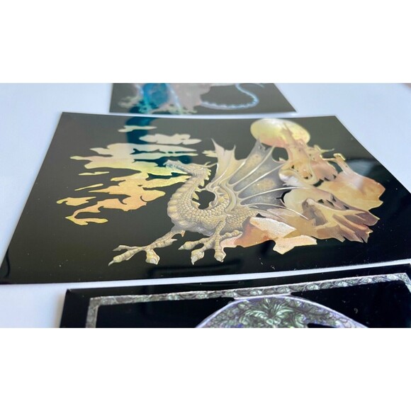 Dragon Mixed Lot - 15 Stickers Postcards Bookmarks Pin Fantasy Art - Picture 9 of 10